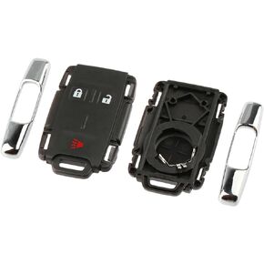 Chrome Key Fob Keyless Entry Remote Shell Case & Pad fits Chevy Silverado Colorado / GMC Sierra Canyon 2014 2015 2016 2017 (M3N-32337100)