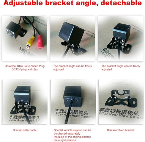 كاميرا احتياطية للسيارة ذات رؤية ليلية عالية الدقة 12 LED، كاميرا الرؤية الخلفية وكاميرا عكسية مقاومة للماء للغاية بزاوية رؤية واسعة 140 درجة مع دعامات تثبيت متعددة للسيارات العالمية وسيارات الدفع الرباعي والشاحنات in Kuwait
