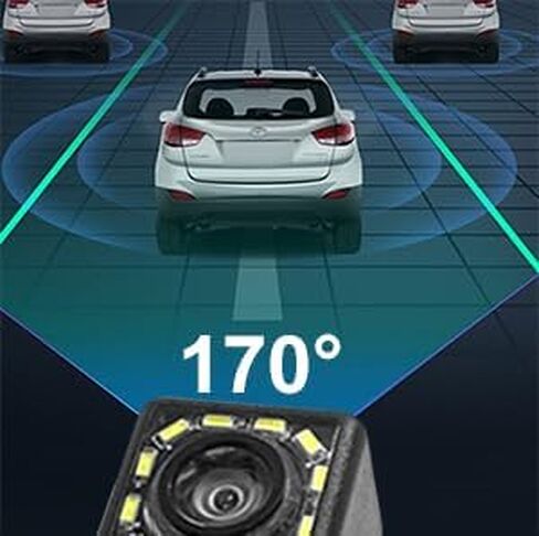 كاميرا احتياطية للسيارة ذات رؤية ليلية عالية الدقة 12 LED، كاميرا الرؤية الخلفية وكاميرا عكسية مقاومة للماء للغاية بزاوية رؤية واسعة 140 درجة مع دعامات تثبيت متعددة للسيارات العالمية وسيارات الدفع الرباعي والشاحنات in Kuwait