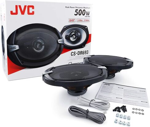 JVC مكبرات صوت للسيارة CS-DR693 DRVN - 500 واط من الطاقة لكل زوج، 250 واط لكل زوج، 6 × 9 انش، نطاق كامل، 3 اتجاهات، تصميم متين، تباع في ازواج، سهلة التركيب in Saudi Arabia