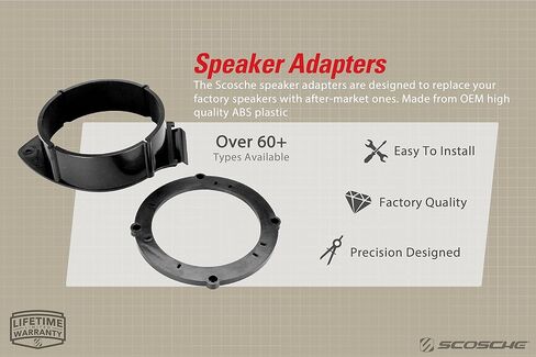Scosche Compatible with Select 2000-12 Audi 6.5"-6.75" Speaker Adapter (1 Pair) SAAI653 in Saudi Arabia