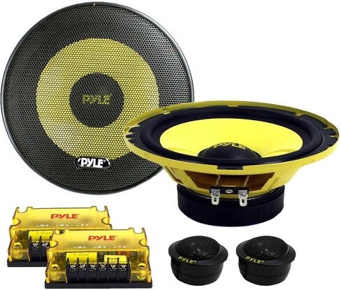 مجموعة مكبرات صوت للسيارة Pyle PLG6C 6.5 بوصة 400 وات ثنائية الاتجاه ونظام الطاقة وPLG64 6.5 بوصة 300 وات صوت جهير متوسط/مضخم صوت متوسط ​​المدى (عبوتان) in Saudi Arabia