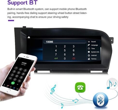 MekedeTech Android 12 شاشة لمس السيارة 10.25 بوصة Octa 4+64G راديو السيارة مشغل الوسائط المتعددة نظام تحديد المواقع العالمي (GPS) لسيارة Mercedes Benz S W221 W216 CL 2005-2009 S-Class Head Unit (NTG 3.0) in Kuwait