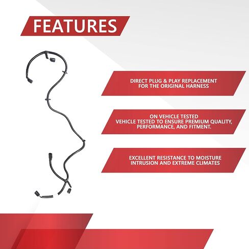 موتيف8 مجموعة اسلاك مساعدة في الركن الخلفي من دودج رام لسيارة دودج 09-20 رام 1500؛ 10-18 RAM 2500 3500 - مستشعر ممتص الصدمات الخلفي - نظام تحذير اسلاك اضاءة احتياطية| بديل # 68031820AA in Kuwait