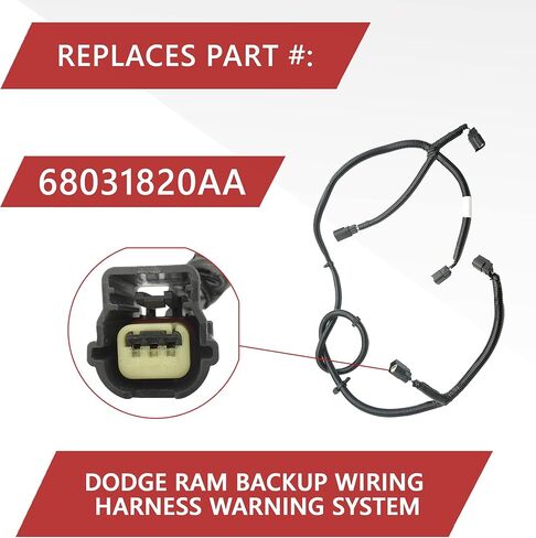 موتيف8 مجموعة اسلاك مساعدة في الركن الخلفي من دودج رام لسيارة دودج 09-20 رام 1500؛ 10-18 RAM 2500 3500 - مستشعر ممتص الصدمات الخلفي - نظام تحذير اسلاك اضاءة احتياطية| بديل # 68031820AA in Kuwait