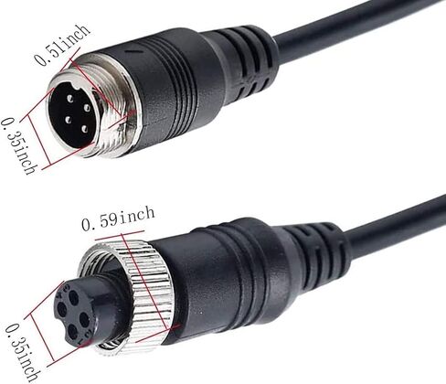 priaolker Car Video 4Pin Aviation Extension Cable for CCTV Rearview Camera Car Truck Trailer Camper Bus Motorhome Vehicle Backup Monitor Waterproof Shockproof System 10FT/3M in Kuwait