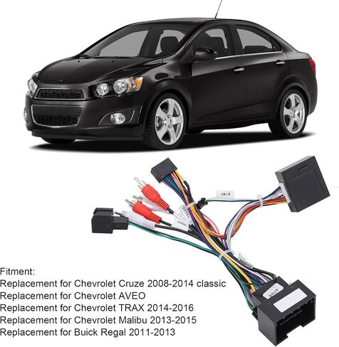 Stereo Wiring Harness, Car Radio Stereo Wiring Harness with CAN Bus Box 16Pin Audio Wiring Harness Replacement for Chevrolet Malibu 2013-2015 in Saudi Arabia