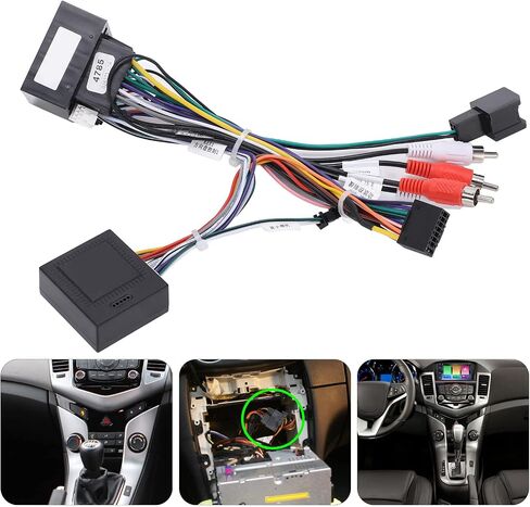 Stereo Wiring Harness, Car Radio Stereo Wiring Harness with CAN Bus Box 16Pin Audio Wiring Harness Replacement for Chevrolet Malibu 2013-2015 in Saudi Arabia
