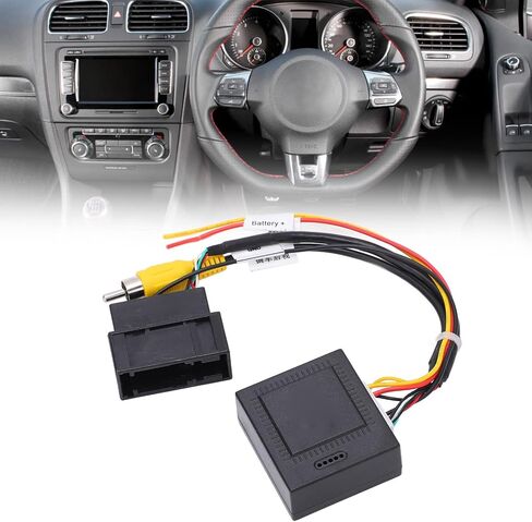 كاميرا احتياطية للرؤية الخلفية لوحة ترخيص عكس الكاميرا Qiilu 12V 5W RGB إلى AV محول فك صندوق محول استبدال أجزاء الكاميرا الاحتياطية لـ Magotan CC in Saudi Arabia