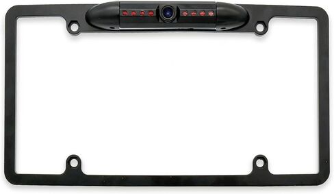 Master Tailgaters Small License Plate Frame Backup or Front Camera | 8 IR LED Night Vision | IP68 Waterproof | 170° Wide Angle Camera | 1000 TVL | Parking Grid Lines Available | Universal Fit in Kuwait