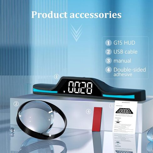 AWOLIMEI Digital Speedometer for Car g15 ，Heads Up Display for Cars with Overspeed Alarm, Fatigue Driving Alarm，USB Plug and Play，Suitable for All Car (G15) in Saudi Arabia