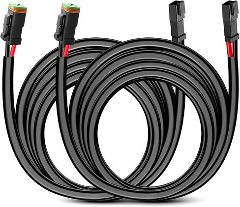 Nilight 2PCS 16AWG 10 Feet Wiring Harness Extension Kit, Extended Plug and Play 2-pin Socket DT Connector Wire Cord for Offroad LED Light Bar Work Light Led Pod Driving Fog Boat Light, 2 Year Warranty in Saudi Arabia
