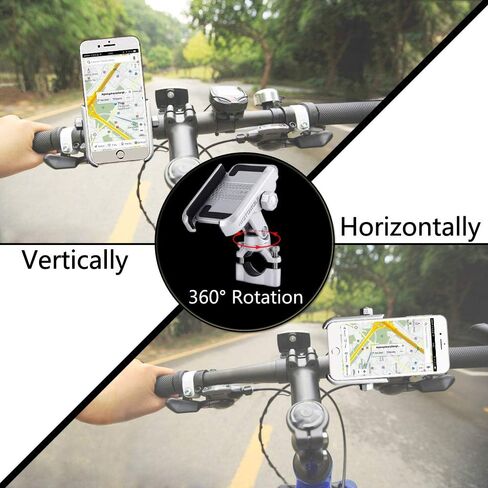 2022 vicelecus Motorcycle Phone Mount, Adjustable Anti Shake Metal Bike Phone Holder for iPhone 13 Plus Samsung Galaxy S21 S20 S10 GPS Silver in Saudi Arabia