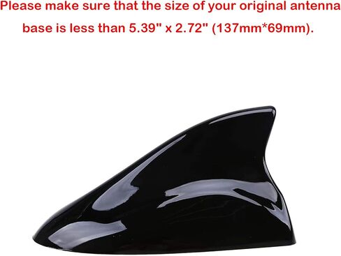 Possbay Shark Fin Antenna Car Roof Antenna Cover Radio AM FM Signal Aerial Glossy Black Universal Big Large for Hyundai Auto SUV in Kuwait