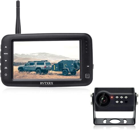 Wireless Backup Camera,4.3 Inch Monitor with License Plate Reverse Camera, Infrared Night Vision and Viewing Angle-PY-34122 for Trailer, RV, Trucks, Pickup Trucks, Cargo Vans, etc in Kuwait