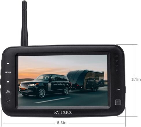 Wireless Backup Camera,4.3 Inch Monitor with License Plate Reverse Camera, Infrared Night Vision and Viewing Angle-PY-34122 for Trailer, RV, Trucks, Pickup Trucks, Cargo Vans, etc in Kuwait