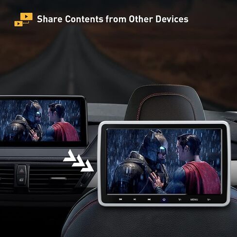 XTRONS 2×10.1 Inch HD Digital Screen Car Headrest DVD Player Ultra-Thin Detachable Touch Button with HDMI Port 2 Children IR Wireless Headphones in Saudi Arabia