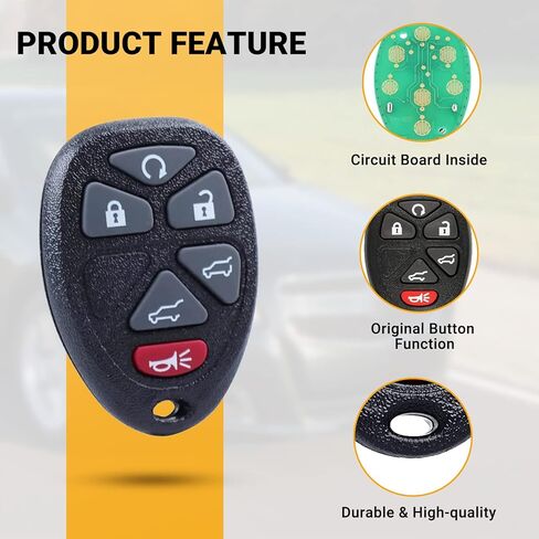 Car Key Fob Keyless Entry Remote 6 Button Compatible with Chevy Tahoe Suburban | GMC Yukon Yukon XL1500 2500 | Cadillac Escalade Key Replacement OUC60221 OUC60270 in Kuwait