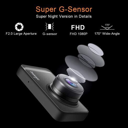 Innosinpo Dash Cam【2021 New Version】 1080P FHD DVR Car Dashboard Camera Recorder 3" LCD Screen 170° Wide Angle, Super Night Vision, G-Sensor, WDR, Parking Monitor, Loop Recording, Motion Detection in Saudi Arabia