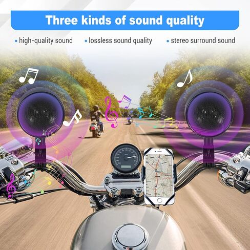 OXMART قطعتان من مكبرات صوت بلوتوث للدراجات النارية مع USB عالي الطاقة وجهاز تحكم عن بعد، مكبرات صوت بلوتوث للدراجات النارية مقاس 3 بوصات مقاومة للماء رائعة للمركبات ATV، دراجة سكوتر، دراجة نارية بمقود بقطر 1.0"-1.3" in Kuwait