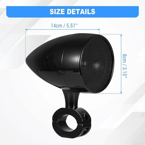 OXMART قطعتان من مكبرات صوت بلوتوث للدراجات النارية مع USB عالي الطاقة وجهاز تحكم عن بعد، مكبرات صوت بلوتوث للدراجات النارية مقاس 3 بوصات مقاومة للماء رائعة للمركبات ATV، دراجة سكوتر، دراجة نارية بمقود بقطر 1.0"-1.3" in Kuwait