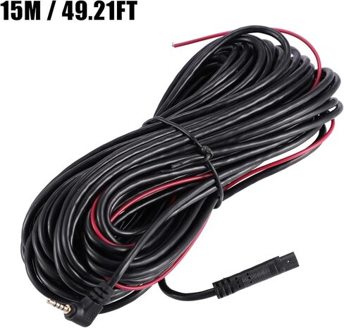 X AUTOHAUX 1 قطعة 5 دبوس 15 متر 49.21Ft داش كام الرؤية الخلفية كاميرا احتياطية عكس تمديد الحبل مسجل السيارة كابل ذكر إلى أنثى فيديو تمديد سلك in Kuwait