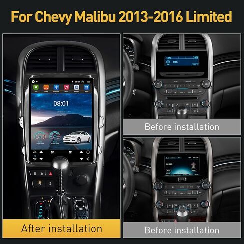 Android 13 لسيارة Chevy Malibu 2013 2014 2015 2016 ترقية راديو محدودة Carplay لاسلكي Android Auto Stereo Bluetooth Navigation مع كاميرا AHD مجانية in Kuwait