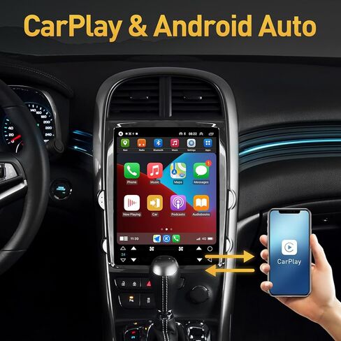 Android 13 لسيارة Chevy Malibu 2013 2014 2015 2016 ترقية راديو محدودة Carplay لاسلكي Android Auto Stereo Bluetooth Navigation مع كاميرا AHD مجانية in Kuwait