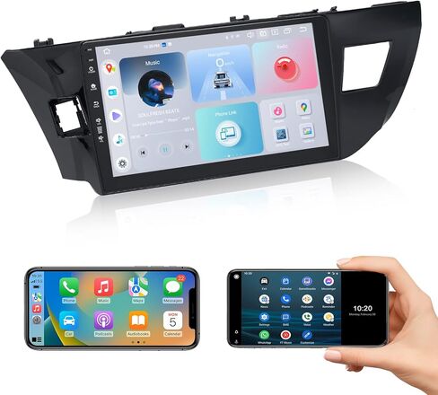 Roadanvi 10.2 "Android 12 Car Stereo for Toyota Corolla 2014 2015 2016 Carplay Android Auto Car Radio WiFi+4G LTE 1280x720 QLED Touch Screen Head Unit Bluetooth 4GB+64GB GPS Navigation in Kuwait