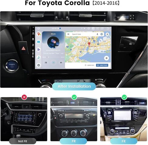Roadanvi 10.2 "Android 12 Car Stereo for Toyota Corolla 2014 2015 2016 Carplay Android Auto Car Radio WiFi+4G LTE 1280x720 QLED Touch Screen Head Unit Bluetooth 4GB+64GB GPS Navigation in Kuwait