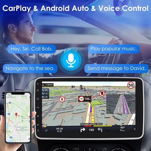 8 Core 4+32GB 1 Din Android 12 راديو ستيريو للسيارة مع Carplay لاسلكي Android Auto، 10.1 بوصة QLED قابل للفصل وقابل للدوران وشاشة قابلة للإمالة GPS مزدوج بلوتوث 5G WiFi جهاز استقبال الصوت والفيديو in Kuwait