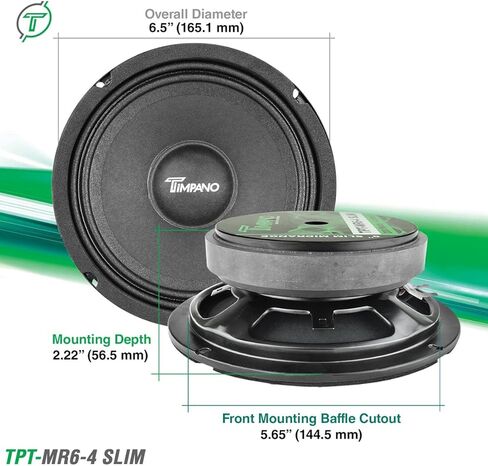 تيمبانو مكبر صوت ام ار 6-4 رفيع متوسط المدى 6.5 انش، مكبر صوت سيارة 4 اوم، طاقة ار ام اس 100 واط، طاقة مستمرة 200 واط، مكبر صوت احترافي متوسط المدى (فردي) in Kuwait