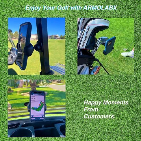 ARMOLABX [ترقية] حامل هاتف مغناطيسي لعربة الجولف، حامل هاتف عربة الجولف [الهواتف الكبيرة والحافظات السميكة]، حامل هاتف مغناطيسي لعربة الجولف متصل بسطح معدني لجميع الهواتف الذكية in Kuwait