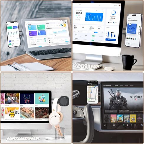 VRIG MG-10 حامل هاتف مغناطيسي للكمبيوتر المحمول مصمم لسلسلة iPhone 14/13 / 12 MagSafe، حامل جانبي لشاشة الهاتف قابل للتعديل، دعامة توسيع كمبيوتر نحيفة قابلة للطي in Kuwait