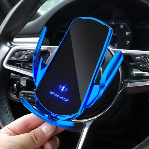 Wireless Car Charger Automotive Electric Induction 15W Wireless Charger Car Vent Mount Bracket Fast Charging Auto-Clamping Car Phone Holder Mount Air Vent Phone Holde (Red) in Saudi Arabia