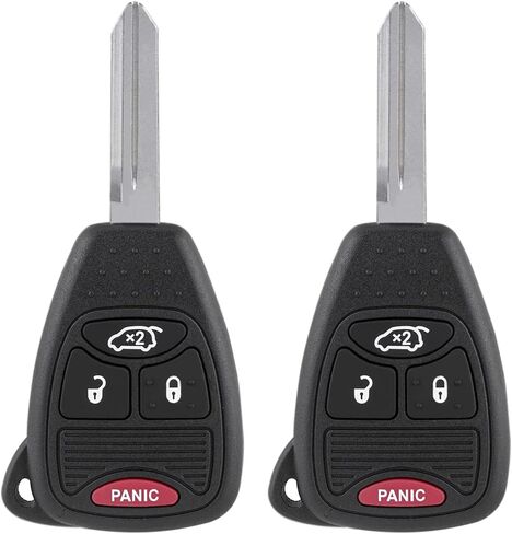Key Fob Remote Replacement Fits for Chrysler 300 2005-2007 Sebring 200 Aspen Dodge Charger 2006-2007 Avenger Jeep Commander Grand Cherokee 2005-2007 Liberty 2008-2012 KOBDT04A, OHT692427AA (Pack of 2) in Kuwait