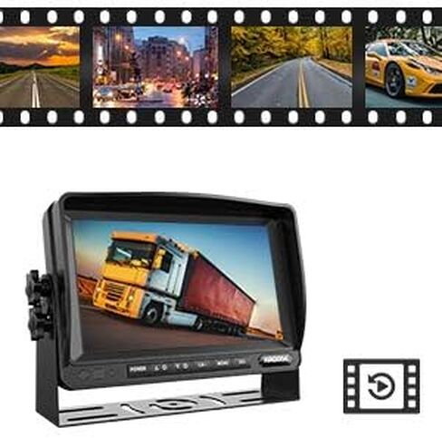 2022 Upgraded Wired 1080P Backup Camera 7" Monitor Built-in Recorder Cab Cam System, Ultra HD Rearview Screen& 4 Infrared IP69K Waterproof Cameras for Truck RV Tractor Camper Skid Steer, Xroose C41 in Kuwait