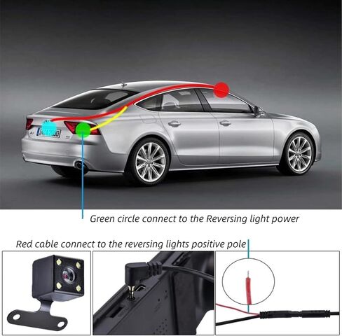Rear View Camera, 1280x720 Pixels Backup Camera Universal Clear Images Weatherproof, 5Pin 80‑90 Degree Wide Angle Car Reverse Car Rear Backup Camera, Reverse System for Car in Saudi Arabia