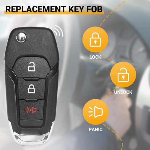 Key Fob Keyless Entry Remote Compatible with Ford F150 | F250| EcoSport| Escape| Explorer| Maverick| Ranger| Bronco 3 Buttons Car Key N5F-A08TAA in Kuwait