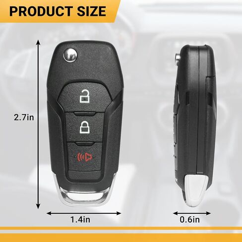 Key Fob Keyless Entry Remote Compatible with Ford F150 | F250| EcoSport| Escape| Explorer| Maverick| Ranger| Bronco 3 Buttons Car Key N5F-A08TAA in Kuwait