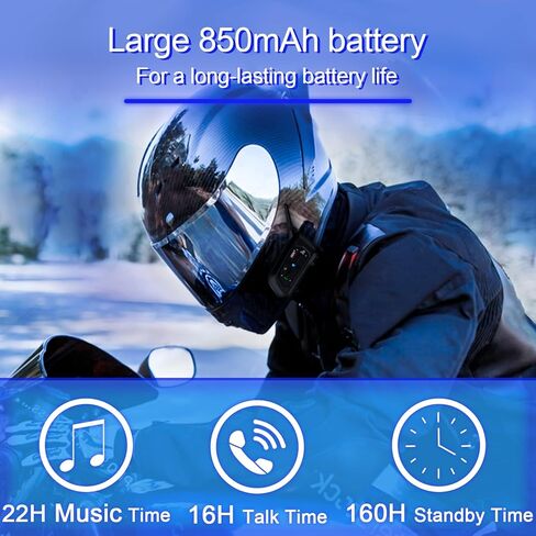 ايجيس سماعة راس بلوتوث للدراجات النارية من قطعتين في 7، نظام اتصال مطور لراكبي الدراجات النارية مع تقليل الضوضاء سي في سي واتصال هاتفين ذكيين (صوت ثلاثي الابعاد / مقاوم للماء / الرد التلقائي) in Kuwait