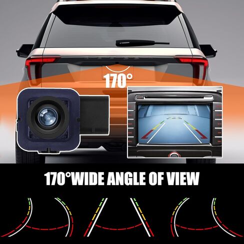 كاميرا احتياطية للرؤية الخلفية من كافيوس متوافقة مع فورد اكسبلورر 2011 2012 2013 2014 2015، كاميرا الرؤية الخلفية للمساعدة في الركن بديلة لـ EB5Z-19G490-A DB5Z-19G490-A BB5Z19G490A in Kuwait