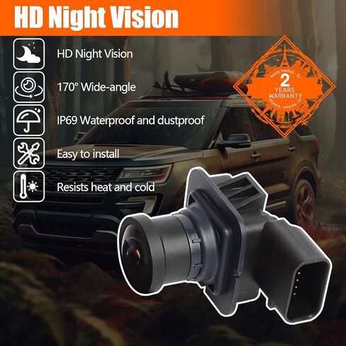 كاميرا احتياطية للرؤية الخلفية من كافيوس متوافقة مع فورد اكسبلورر 2011 2012 2013 2014 2015، كاميرا الرؤية الخلفية للمساعدة في الركن بديلة لـ EB5Z-19G490-A DB5Z-19G490-A BB5Z19G490A in Kuwait