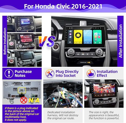 راديو سيارة اندرويد 11 من سي جي او جي سي متوافق مع سيارة هوندا سيفيك 2016-2021 ثماني النواة 1280X720 IPS شاشة لمس ستيريو بلوتوث اف ام/ايه ام جي بي اس ملاحة مشغل وسائط متعددة in Kuwait