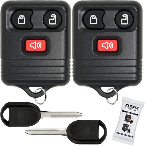 استبدال KeylessPros 3 أزرار عن بعد للدخول بدون مفتاح مع مفتاح الإشعال، يناسب Ford F150 F250 Explorer Expedition، Lincoln، Mercury، Mazda، CWTWB1U331، GQ43VT11T، CWTWB1U345 (عبوتان) in Kuwait