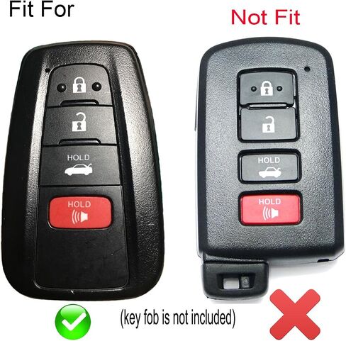 Coolbestda 2Pcs Rubber 4buttons Smart Key Fob Full Protector Remote Skin Cover Case Keyless Jacket for 2019 2020 2021 Toyota Highlander Camry Avalon C-HR Prius Corolla HYQ14FBC in Kuwait