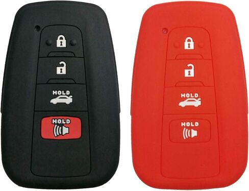 Coolbestda 2Pcs Rubber 4buttons Smart Key Fob Full Protector Remote Skin Cover Case Keyless Jacket for 2019 2020 2021 Toyota Highlander Camry Avalon C-HR Prius Corolla HYQ14FBC in Kuwait