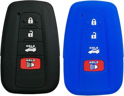 Coolbestda 2Pcs Rubber 4buttons Smart Key Fob Full Protector Remote Skin Cover Case Keyless Jacket for 2019 2020 2021 Toyota Highlander Camry Avalon C-HR Prius Corolla HYQ14FBC in Kuwait