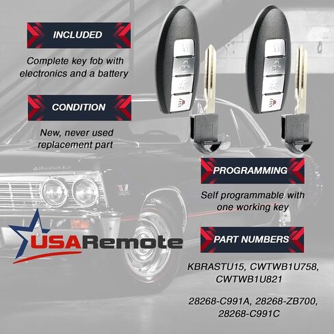 2X USARemote دخول بدون مفتاح الذكية مفتاح بعيد فوب 4btn ل I35 G35 350Z ألتيما ماكسيما سينترا in Kuwait