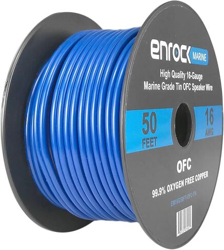 Enrock Marine 2 Pairs (Qty 4) of Infinity 6.5" 225 Watts Peak Power Water-Resistant Coaxial 2-Way Boat Outdoor Powersports Audio Speakers Bundle (Bulk Packaging) Grade Speaker Wire in Saudi Arabia